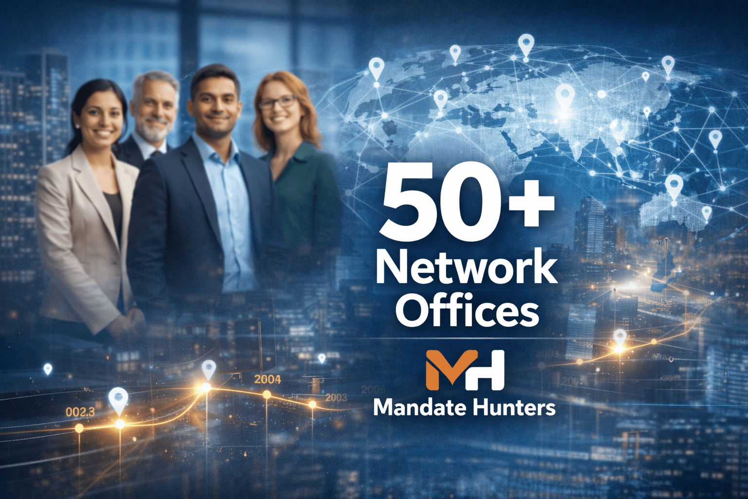 Mandate Hunters has more than 50 network offices to facilitate client acquisition for their business in staffing and recruitment industry.